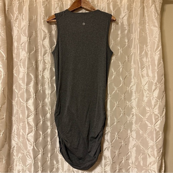 Lululemon In The Flow Seamless Tank Dress Heathered Black Gray Bodycon Athletic - Picture 5 of 16